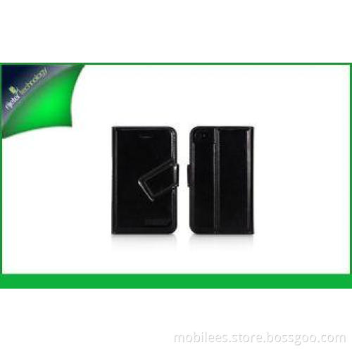 Custom Black Vertical Leather Cell Phone Cases For Iphone 4